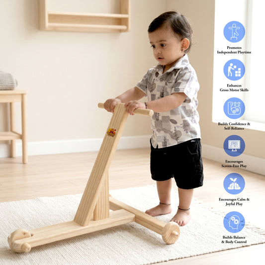 Googoos Handmade Traditional Wooden Push Wagon