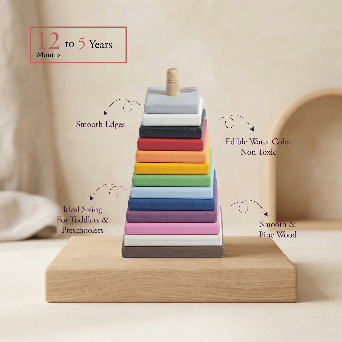 Googoos Wooden Stacking Toy (Pyramid)
