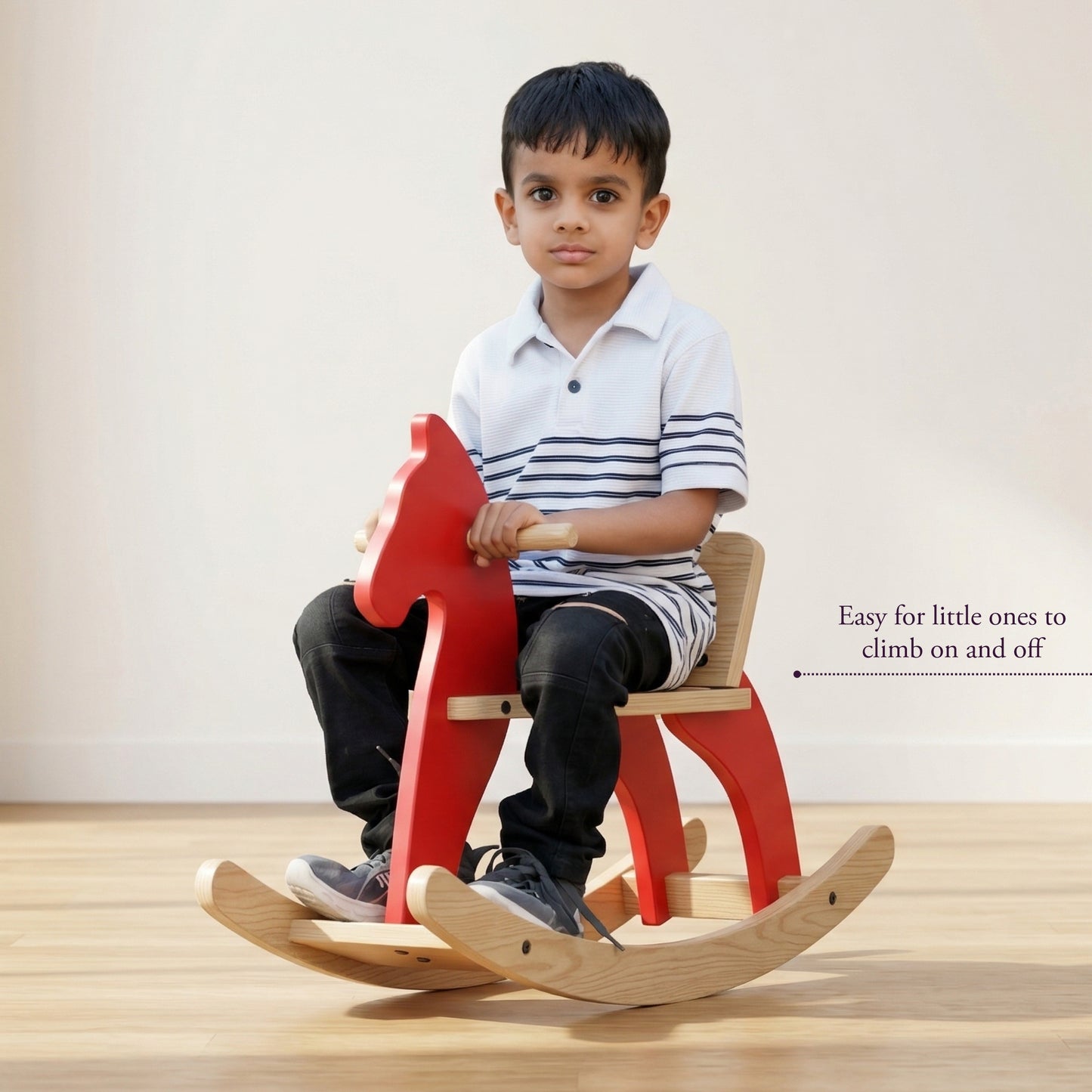 Googoos Handmade Traditional Wooden Rocking Horse (Chetak)