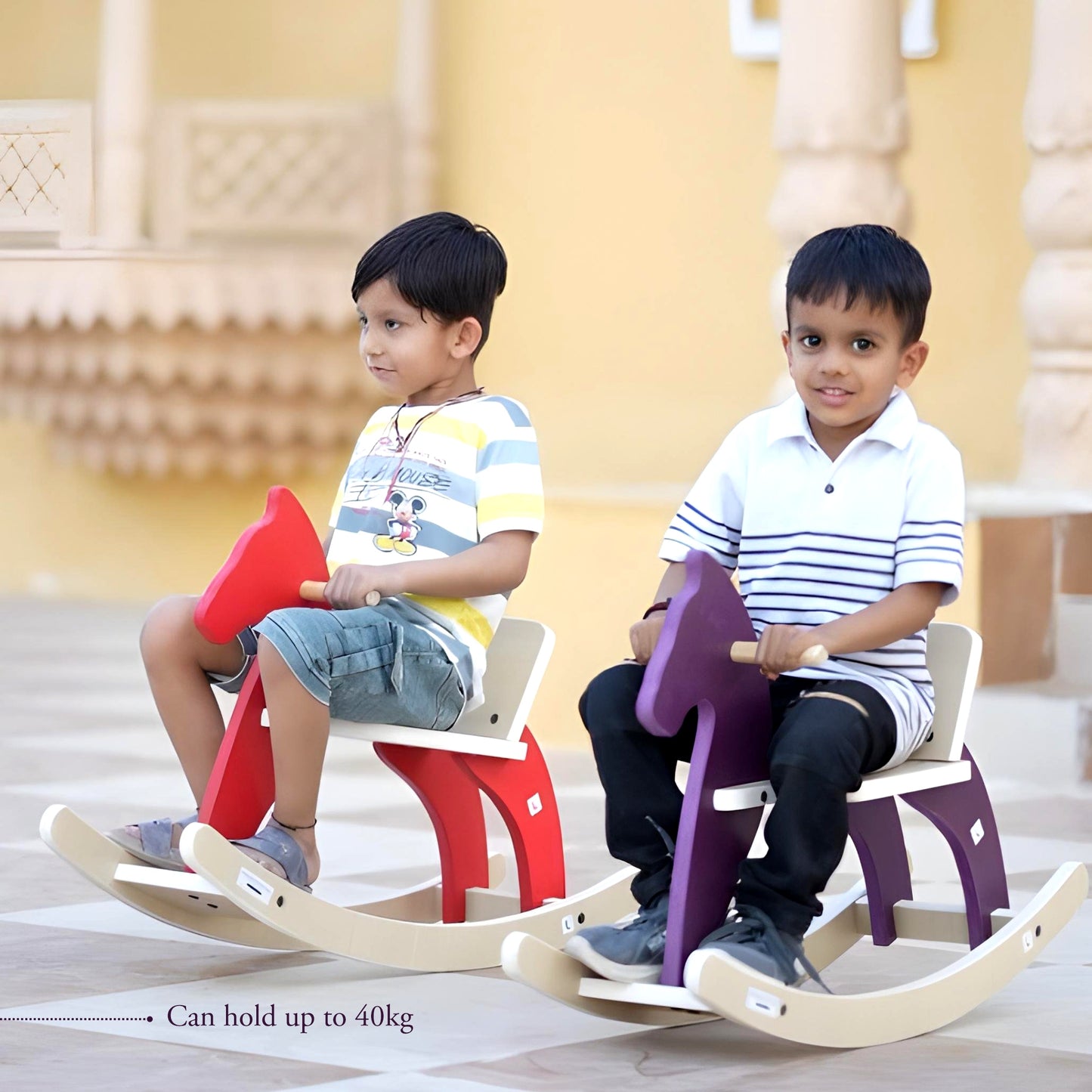 Googoos Handmade Traditional Wooden Rocking Horse (Chetak)