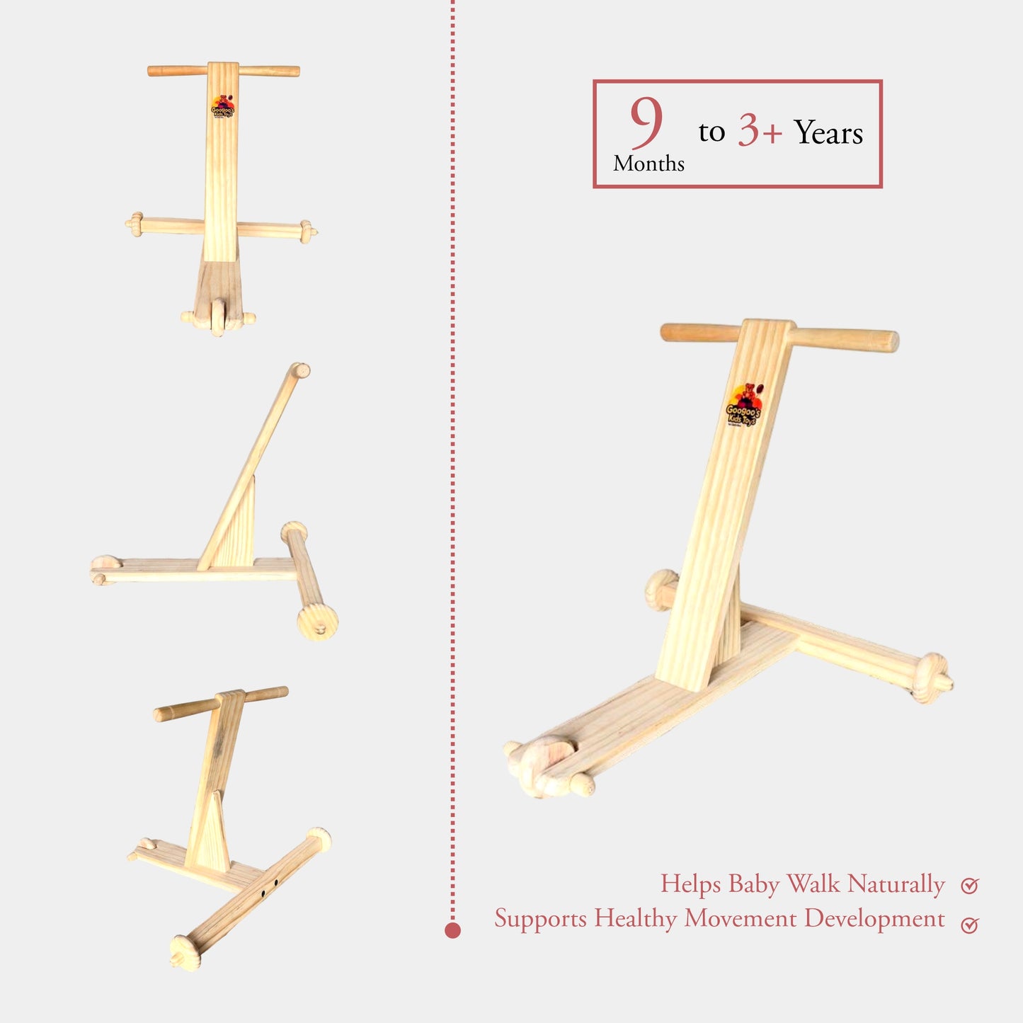 Googoos Handmade Traditional Wooden Push Wagon