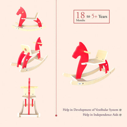 Googoos Handmade Traditional Wooden Rocking Horse (Chetak)
