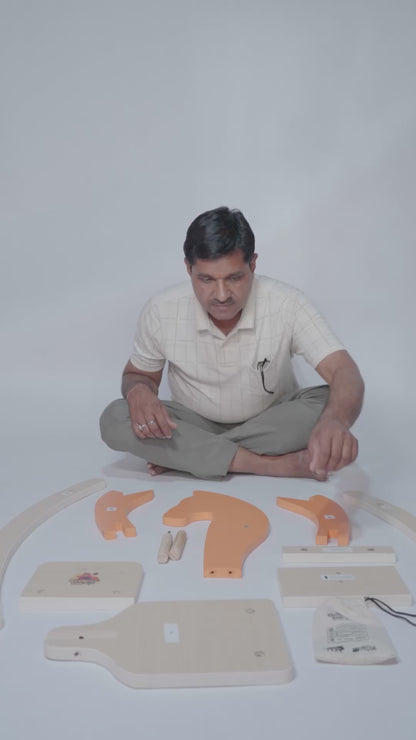 Googoos Handmade Traditional Wooden Rocking Horse (Chetak)